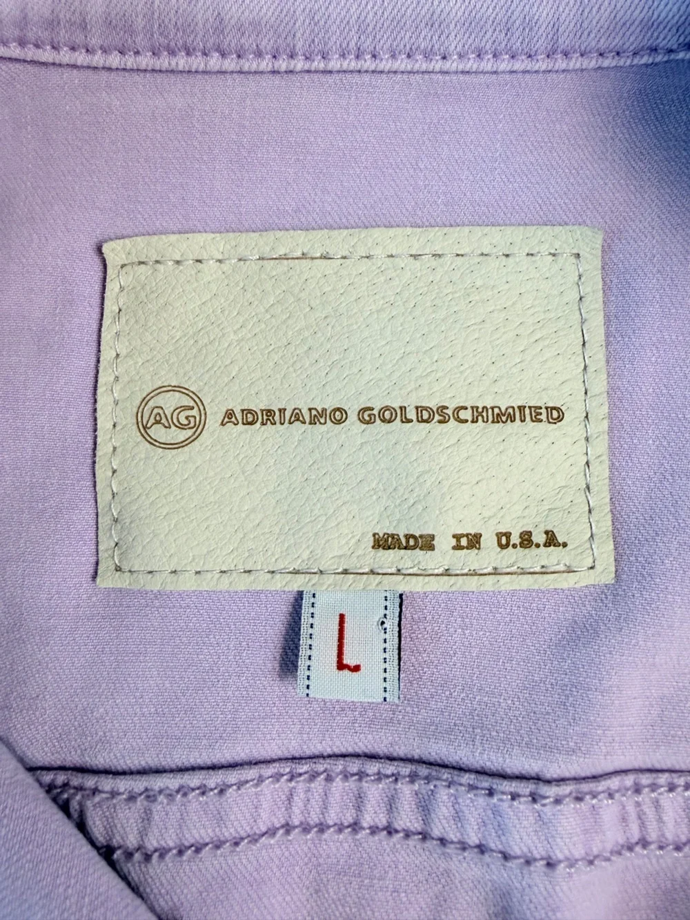 Adriano Golschmied Robyn Lavender Pastel Purple Stretch Classic Jean Jacket L
